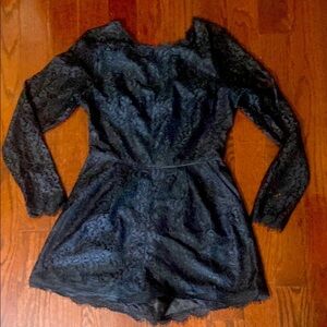 Anthropology, Elegant Black Lace Romper